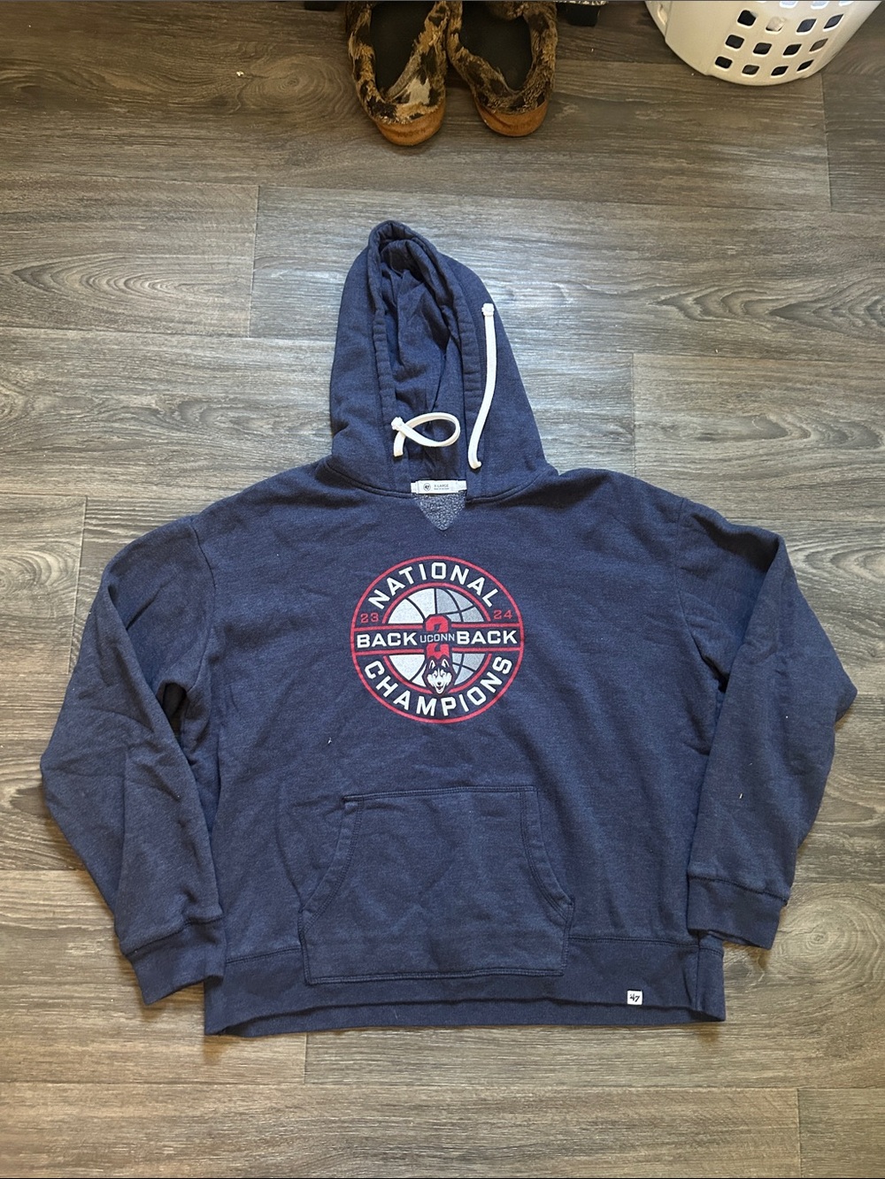 47 Navy Hoodie with Red & White 'National Champions' Graphic